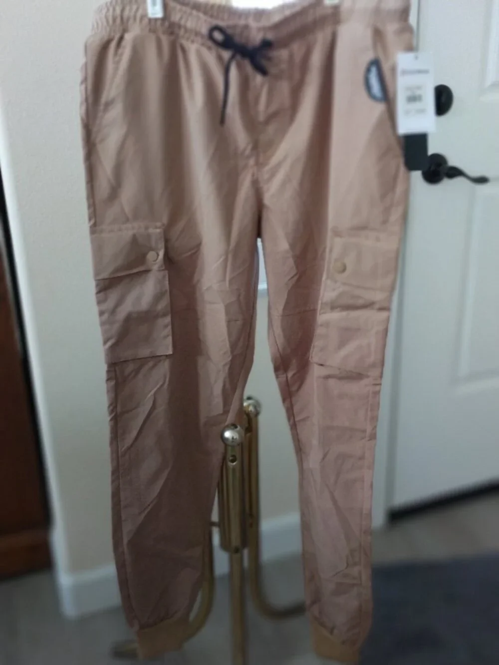 Southpole Pants Mens Large Tan Tech Utility Cargo Joggers Mechanical Stretch New